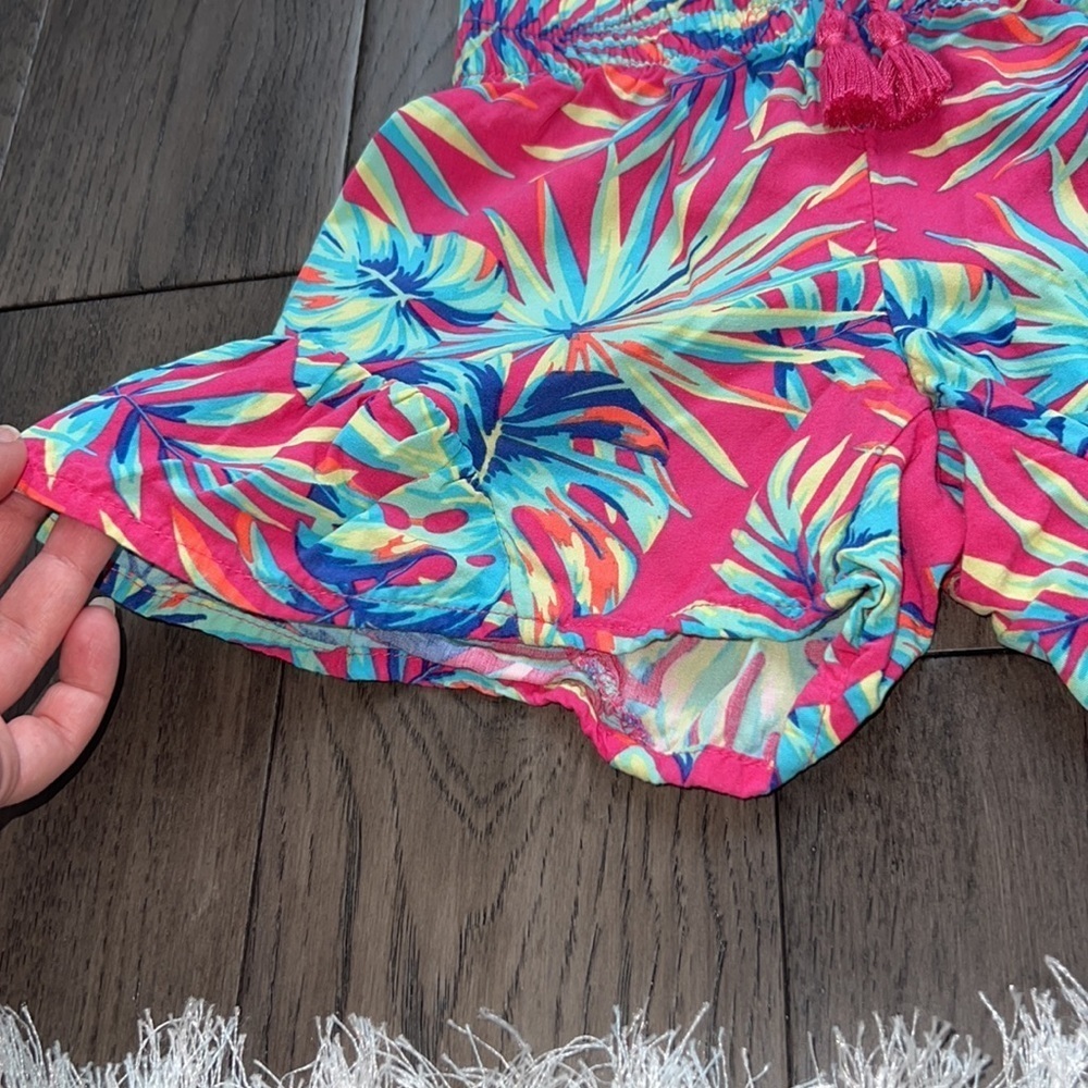 Toddler girl tropical shorts and mid drift shirt - Picture 3 of 6